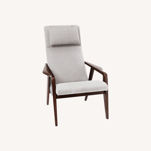 Used West Elm Contour Mid-Century Chair, Wheat Tweed for sale on AptDeco