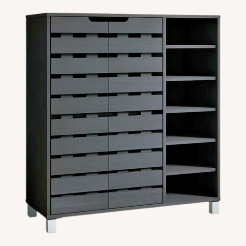 Used Wayfair 2 Door Wood 18 Pair Shoe Cabinet for sale on AptDeco