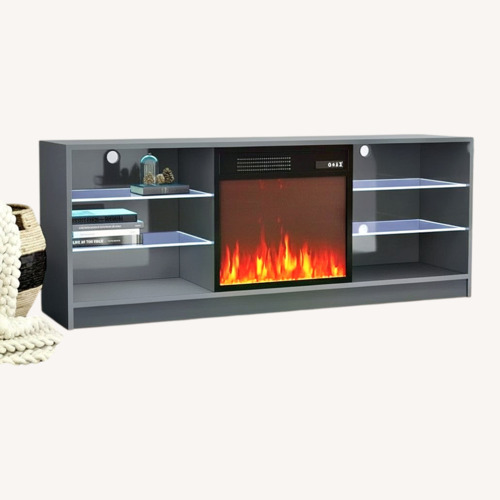 Used Wayfair Modern TV Stand with Electric Fireplace for sale on AptDeco
