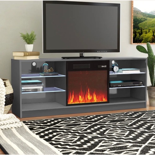 Used Wayfair Modern TV Stand with Electric Fireplace for sale on AptDeco
