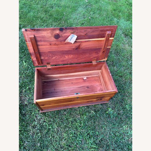 Used Vintage Giordano  Cheddar  Wood Chest with Key for sale on AptDeco