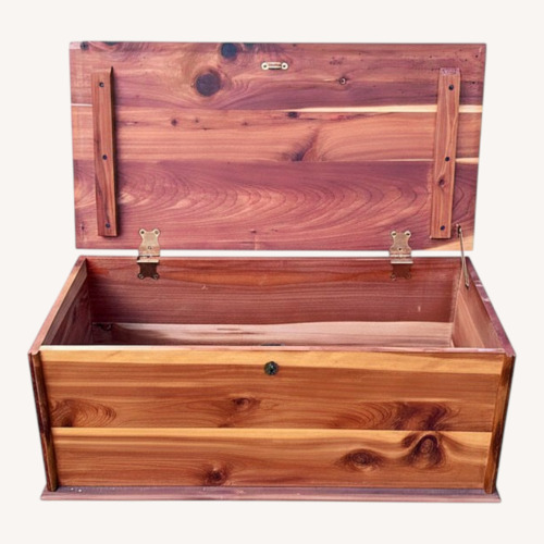 Used Vintage Giordano  Cheddar  Wood Chest with Key for sale on AptDeco
