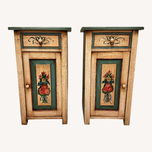 Used Hand Painted Country Style Nightstands  for sale on AptDeco