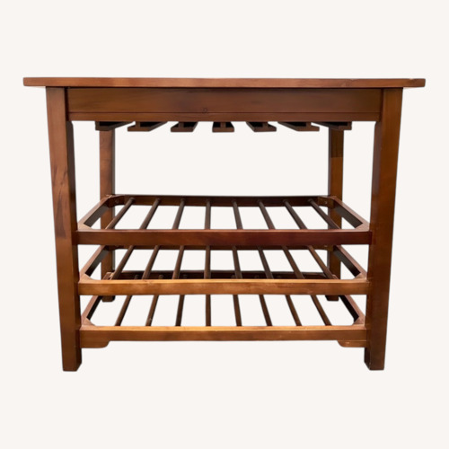 Used Dark Wood Wine Rack Table  for sale on AptDeco
