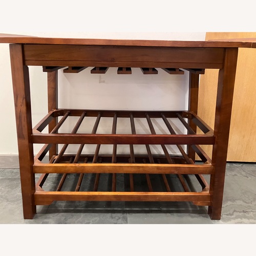 Used Dark Wood Wine Rack Table  for sale on AptDeco