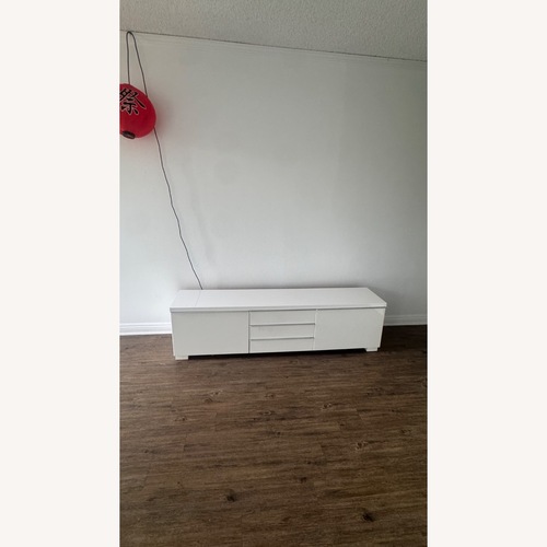 Used IKEA BESTA BURS White Gloss TV Console/Stand for sale on AptDeco