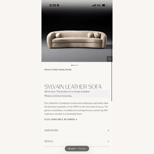 Used Restoration Hardware Sylvain Natural 3+ Seater Sofa for sale on AptDeco