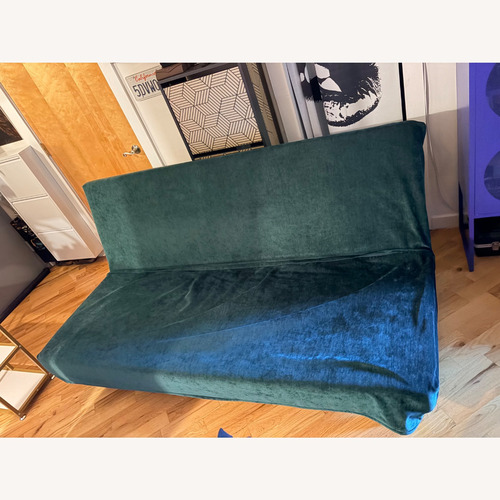 Used IKEA BEDDINGE LOVAS Green Velvet Sleeper Sofa for sale on AptDeco