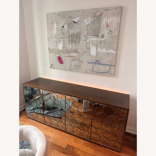 Used Four Hands Hughes Cybil Mirrored Honeycomb Sideboard for sale on AptDeco