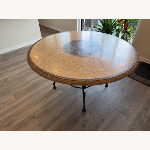 Used Arhaus Travertine Mosaic Table for sale on AptDeco