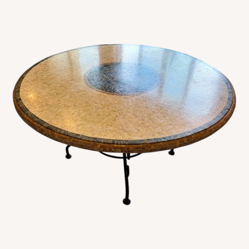 Used Arhaus Travertine Mosaic Table for sale on AptDeco