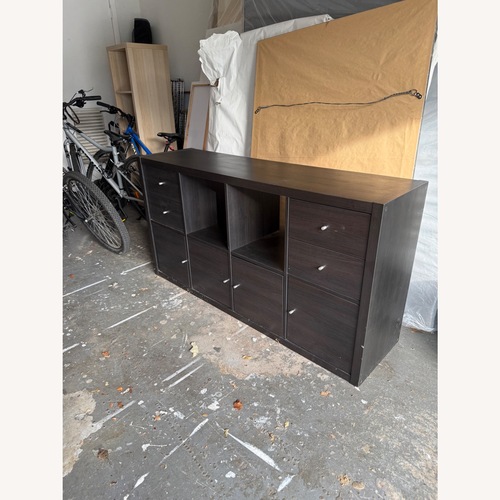 Used IKEA KALLAX Dark Brown Wood Sideboard for sale on AptDeco