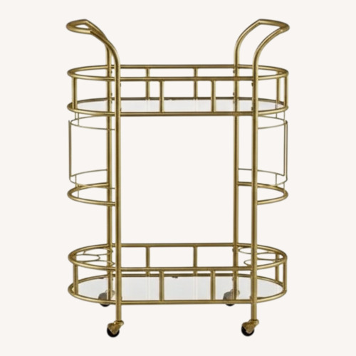 Used Gold Two-tier Bar Cart for sale on AptDeco