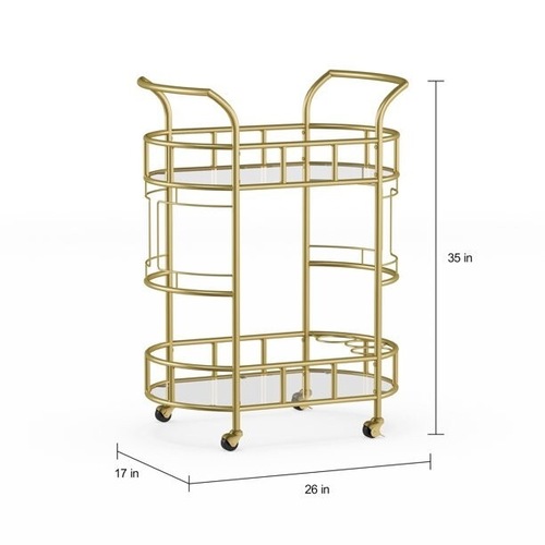 Used Gold Two-tier Bar Cart for sale on AptDeco