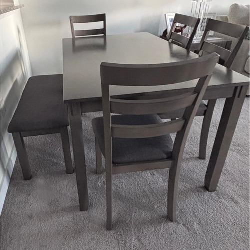 Used Ashley Furniture Dark Gray Wood Dining Set for sale on AptDeco