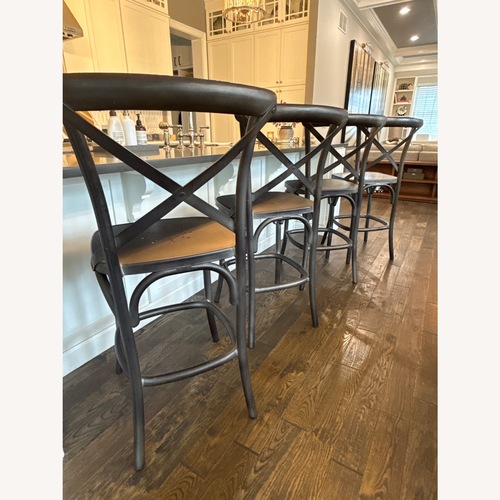 Used Restoration Hardware Dark Brown Metal Stool for sale on AptDeco