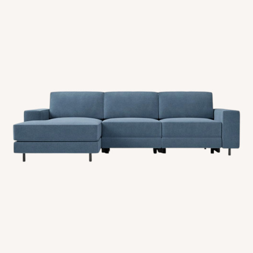 Used West Elm Blue Fabric 2 Piece Sectional for sale on AptDeco