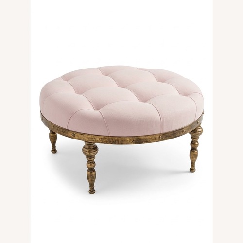 Used Pink Tufted Ottoman for sale on AptDeco