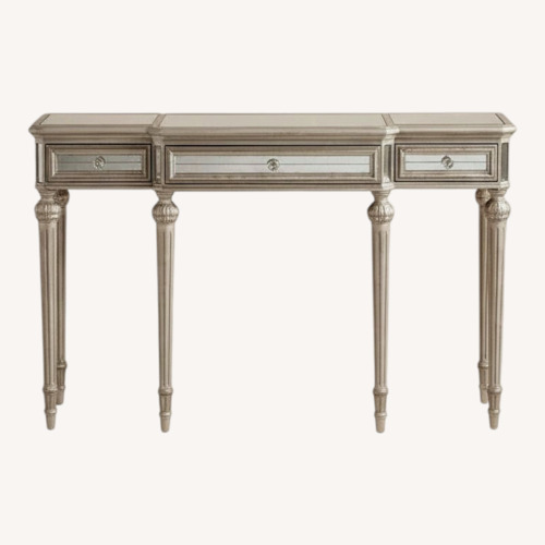 Used Neiman Marcus Silver Mirrored Glass Console Table for sale on AptDeco