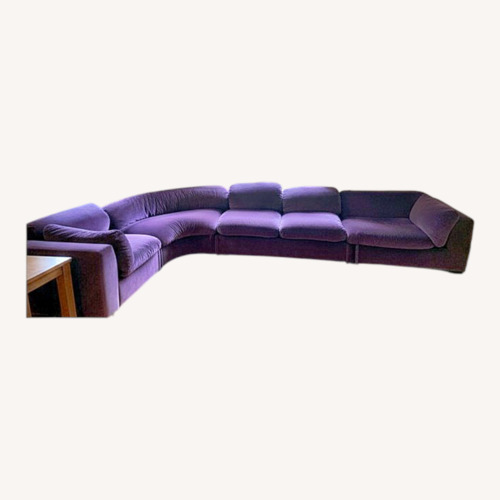 Used Reupholstered Mid Century Plum Velvet 3+ Piece Sectional Sofa for sale on AptDeco
