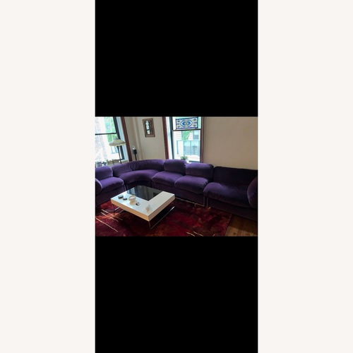 Used Reupholstered Mid Century Plum Velvet 3+ Piece Sectional Sofa for sale on AptDeco