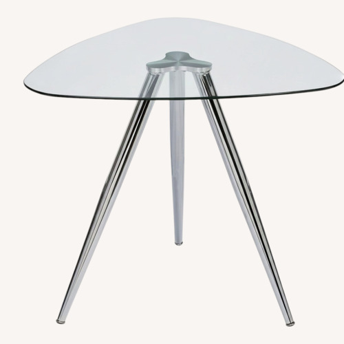 Used Amazon Transparent Glass Dining Table for sale on AptDeco