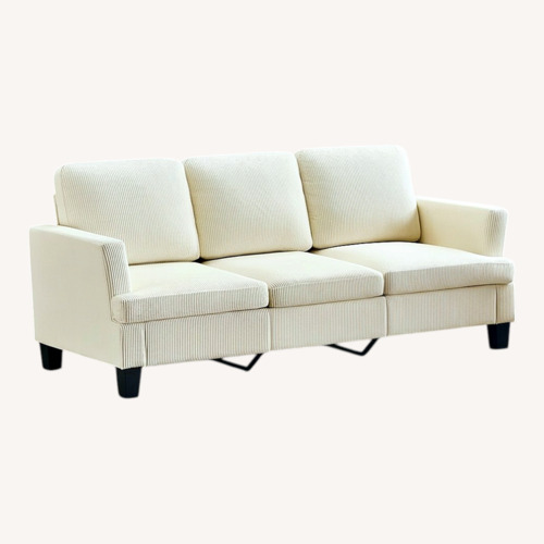 Used Amazon Cream Fabric 3-Seater Sofa for sale on AptDeco