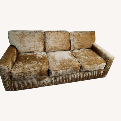 Used Gold Fabric 3+ Seater Sofa for sale on AptDeco