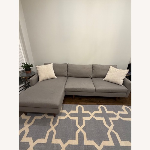 Used Room & Board Jasper 104” Sofa L Chaise Dawson Gray for sale on AptDeco