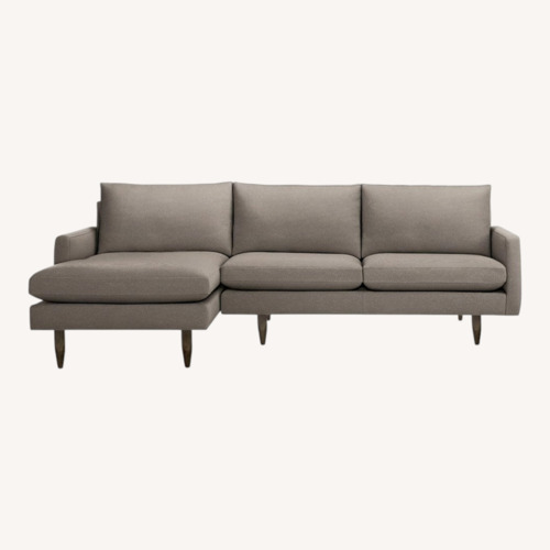Used Room & Board Jasper 104” Sofa L Chaise Dawson Gray for sale on AptDeco