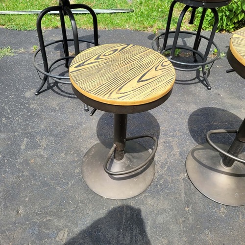 Used Adjustable Wood & Metal Bar Stools for sale on AptDeco