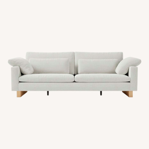 Used West Elm Light Gray Velvet 3+ Seater Sofa for sale on AptDeco