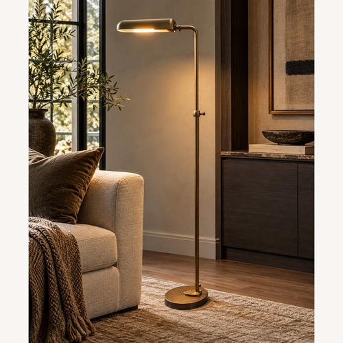 Used Restoration Hardware 1930s Parisian Task Floor Lamp – Antiqued Brass for sale on AptDeco