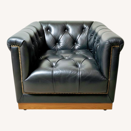Used Black Leather Swivel Chair for sale on AptDeco