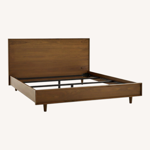 Used Crate & Barrel Dark Brown Wood King Bed for sale on AptDeco