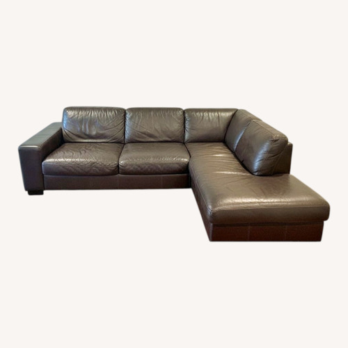 Used Leather 2 Piece Sectional for sale on AptDeco