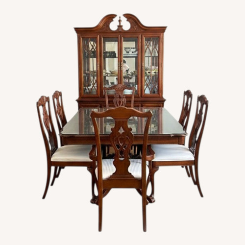 Used Dining Set with 8 Chairs for sale on AptDeco