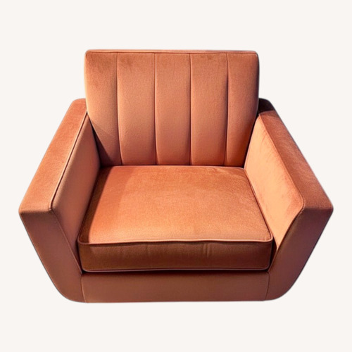 Used Ethan Allen Orange Velvet Accent Chair for sale on AptDeco