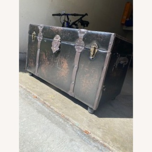 Used Dark Brown Faux Leather Chest for sale on AptDeco