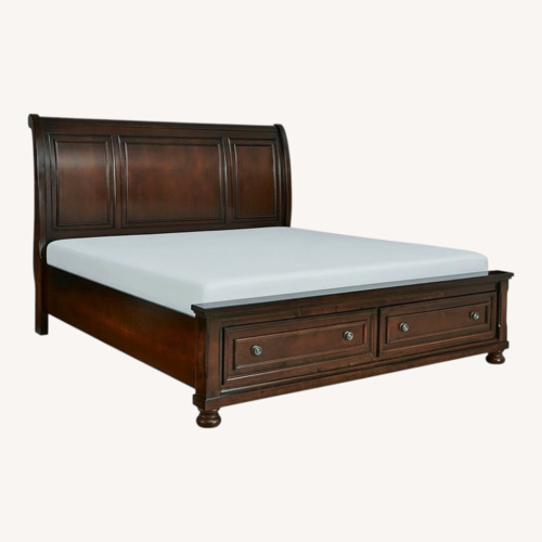 Used Ashley King Bed with Head Board and Foot Board Storage for sale on AptDeco