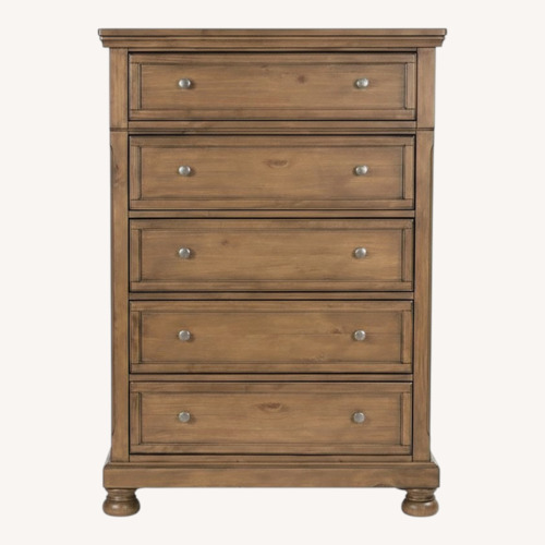 Used Ashley Furniture Light Brown Wood Chest for sale on AptDeco