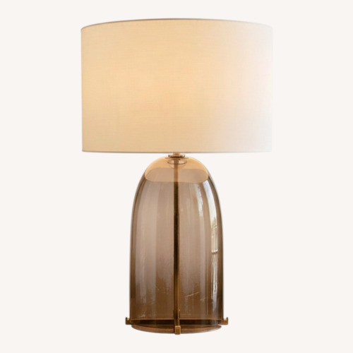 Used Restoration Hardware Blom Amber Glass Table Lamp 30" for sale on AptDeco