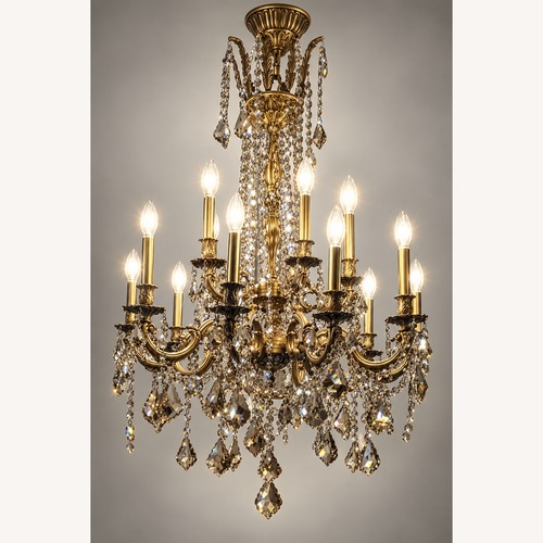 Used Rosalia 15-Light Crystal Chandelier, French Gold for sale on AptDeco
