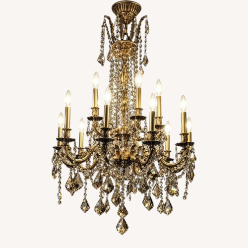 Used Rosalia 15-Light Crystal Chandelier, French Gold for sale on AptDeco