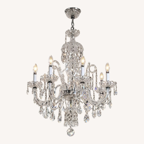 Used Pair of Swarovski Crystal Chandeliers, Chrome for sale on AptDeco