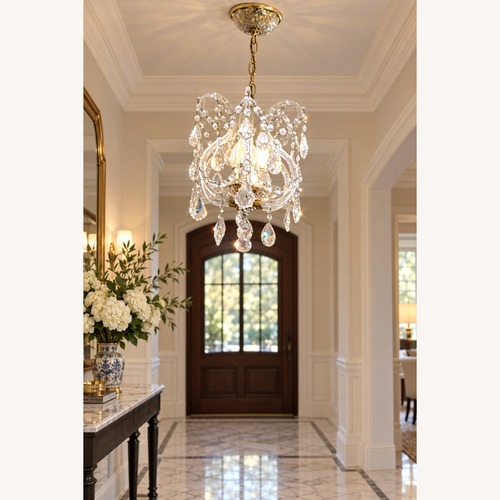 Used Swarovski Crystal Mini Chandelier Pendant, Gold for sale on AptDeco