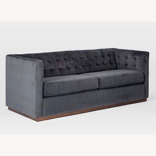 Used West Elm Rochester Sofa - Dark Gray Velvet  for sale on AptDeco