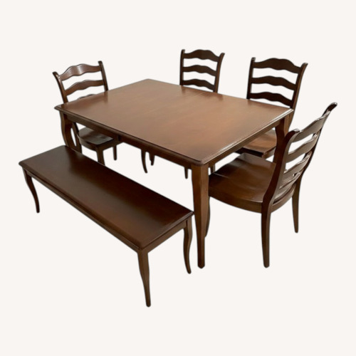 Used Kitchen Table, Bench, Chairs, Leaf for Table for sale on AptDeco