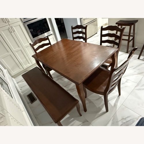 Used Kitchen Table, Bench, Chairs, Leaf for Table for sale on AptDeco