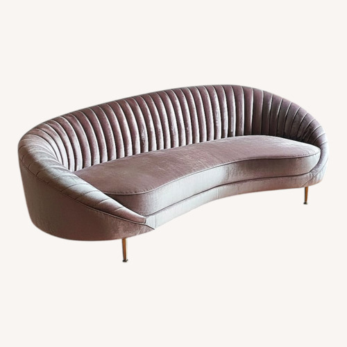 Used Brooklyn Space Pink Velvet 3+ Seater Sofa for sale on AptDeco